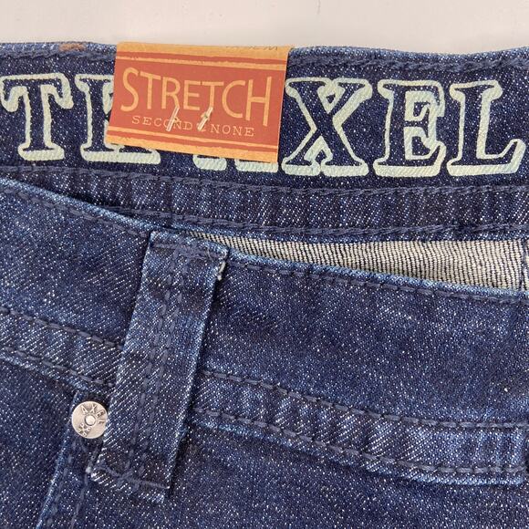 TK Axel Slim Boot Jeans Men's 36 x 32 Stretch Denim Dark Wash Distressed - Picture 11 of 13